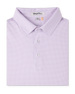 Wilshire Polo in Punch folded to showcase the subtle pink and blue geometric print
