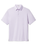 Wilshire Polo in Punch featuring a small-scale pink and blue geometric print, front flat lay