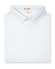 Wilshire Polo in gemstone, folded view highlighting collar, placket, and micro-print design
