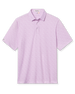 Oleander Polo in haze, full front view highlighting allover floral print and classic polo fit