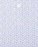 Men's Gin Therapy Polo in Pink Floyd, close-up fabric detail showing the allover martini glass print in purple and light blue on a white background