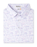 Golden State Polo in Tidal folded to showcase the California-inspired scenic print