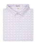 Folded Hot Shot Polo showing chili pepper print and structured collar detail