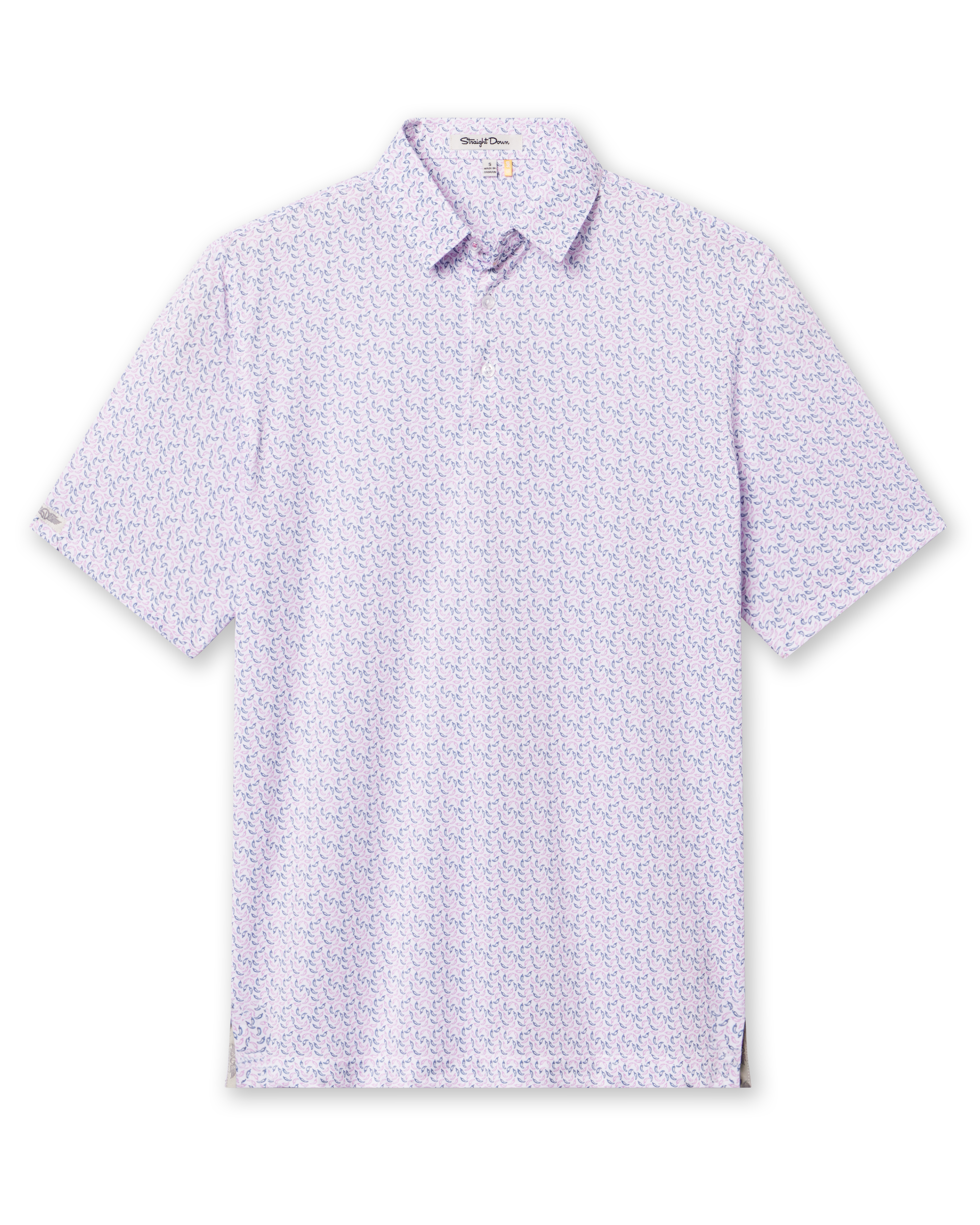 Hot Shot Polo with chili pepper print, short sleeves, lightweight performance golf shirt