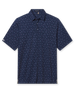 Men’s navy martini print short sleeve polo shirt with classic collar