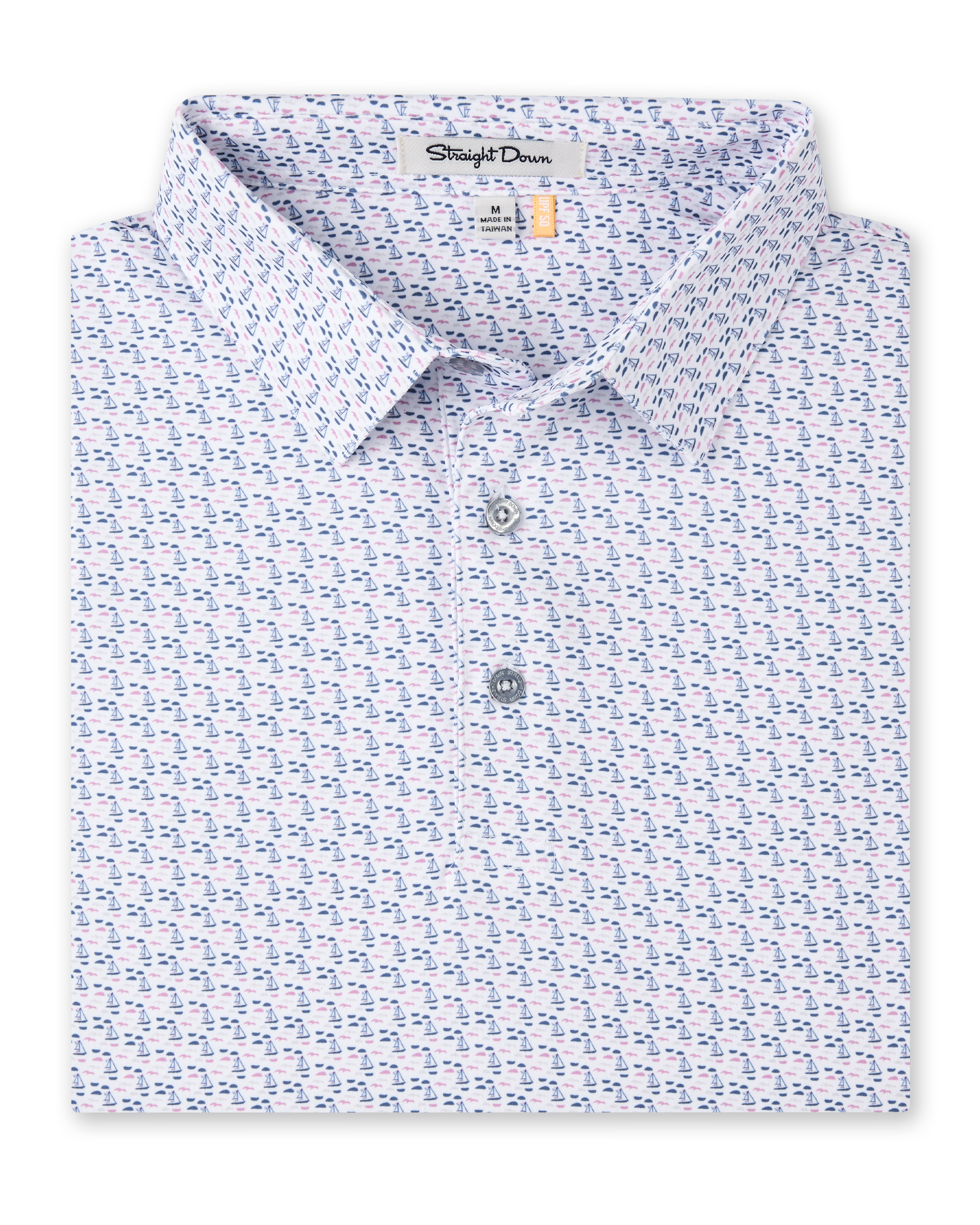 Harbor Club Polo in Moonlight, folded front product view