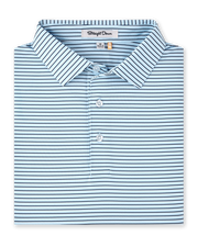 Channel Stripe Polo in Nantucket, folded front product view