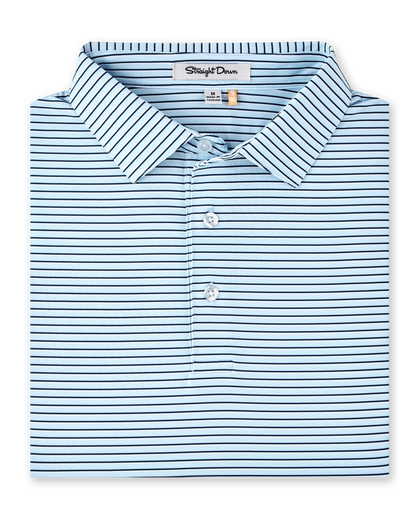 Channel Stripe Polo in Nantucket, folded front product view
