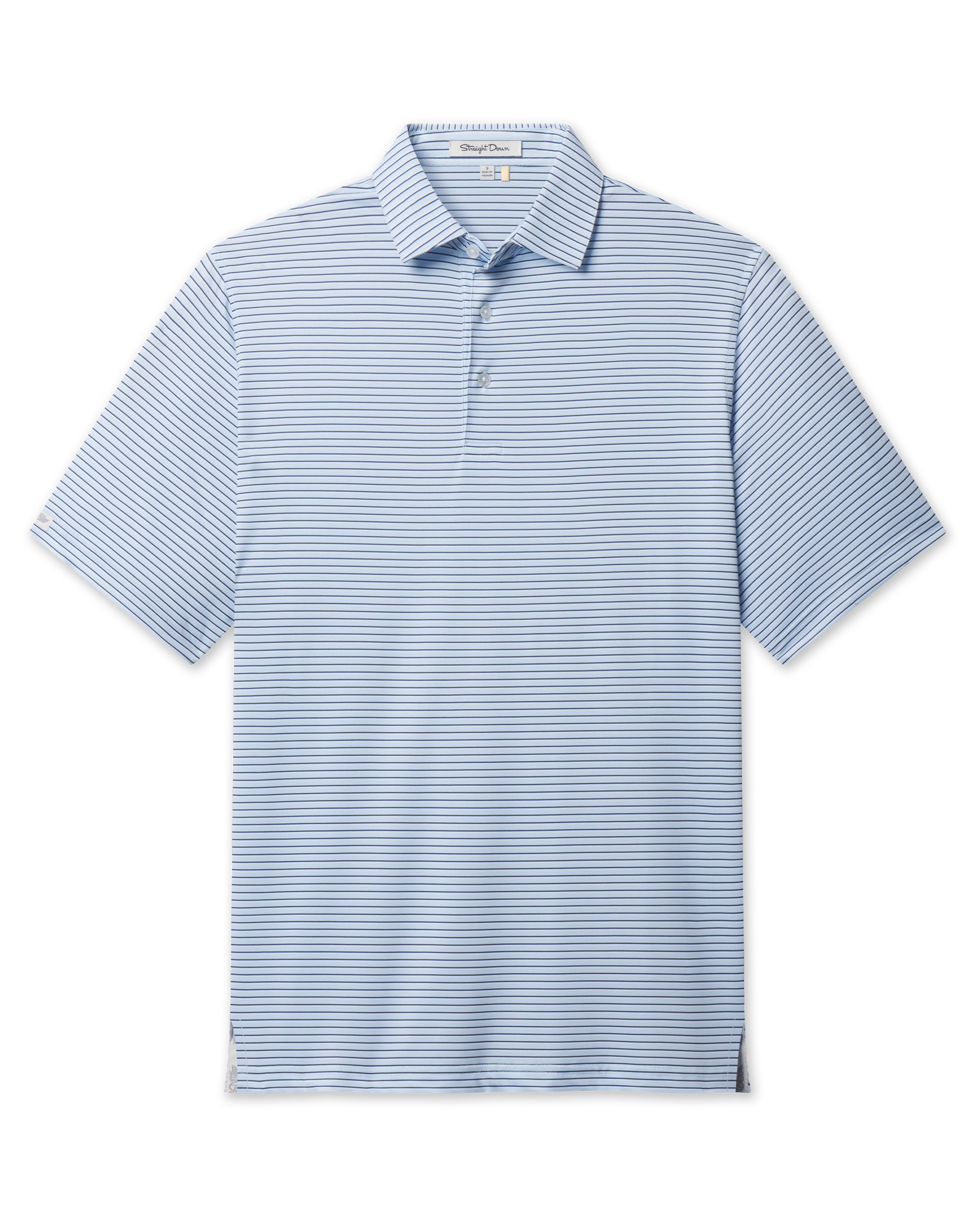 Channel Stripe Polo in Nantucket, front flat lay product view