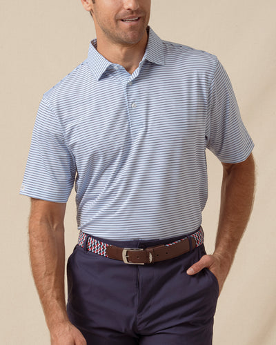 Channel Stripe Polo in Nantucket, front model view
