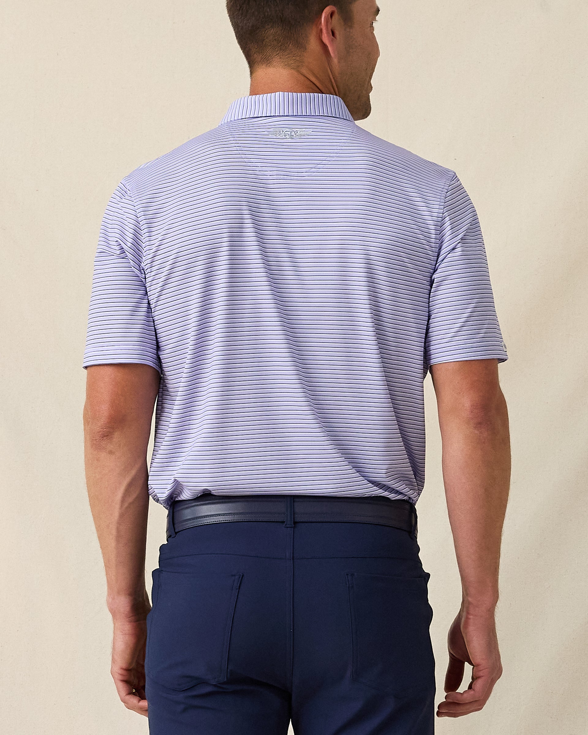 Channel Stripe Polo - Violet | Straight Down