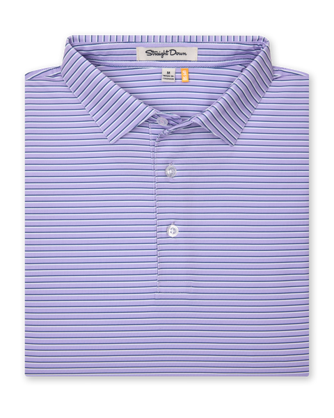 Channel Stripe Polo - Violet | Straight Down