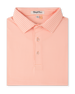 Campus Stripe Polo in Cantaloupe featuring fine white horizontal stripes, a structured collar, and two-button placket.