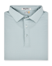 Campus Stripe Polo in Herb featuring fine white horizontal stripes, a structured collar, and two-button placket.