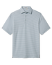 Campus Stripe Polo in Herb featuring fine white horizontal stripes, short sleeves, and a two-button placket.