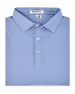 Campus Stripe Polo in Tidal Blue folded to showcase the blue and white horizontal stripe pattern