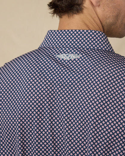 Ironwood Polo in New Indigo, back logo detail close-up