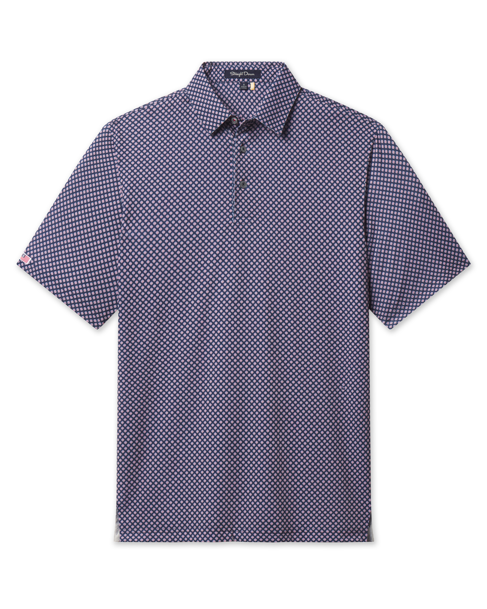 Ironwood Polo in New Indigo, front flat lay product view