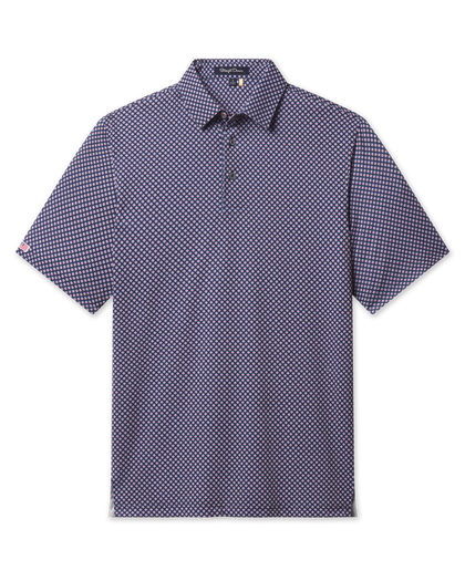 Ironwood Polo in New Indigo, front flat lay product view
