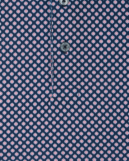Ironwood Polo in New Indigo, close-up print detail view