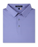 Folded Ironwood Polo in tidal blue featuring a pink geometric print