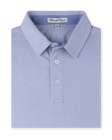 Folded Oxford Polo in chambray blue with two-button placket and classic collar