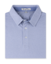 Folded Oxford Polo in chambray blue with two-button placket and classic collar