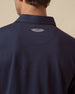 Oxford Polo in New Indigo, back logo detail view
