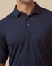 Oxford Polo in New Indigo, close-up collar and placket detail