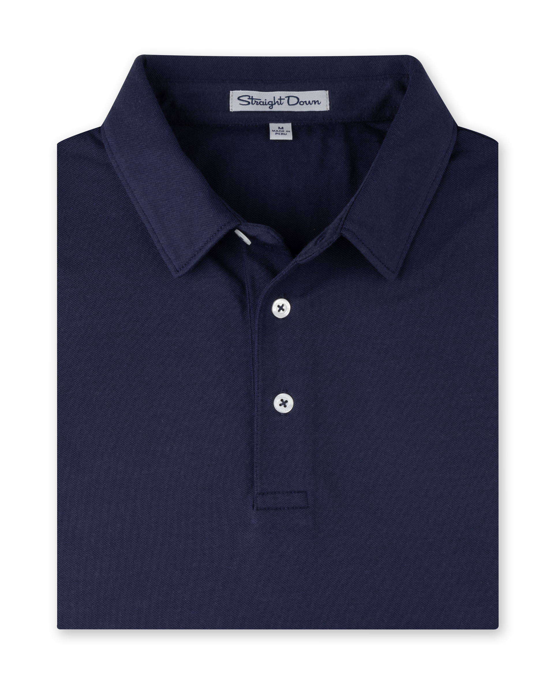 Oxford Polo in New Indigo, folded front product view