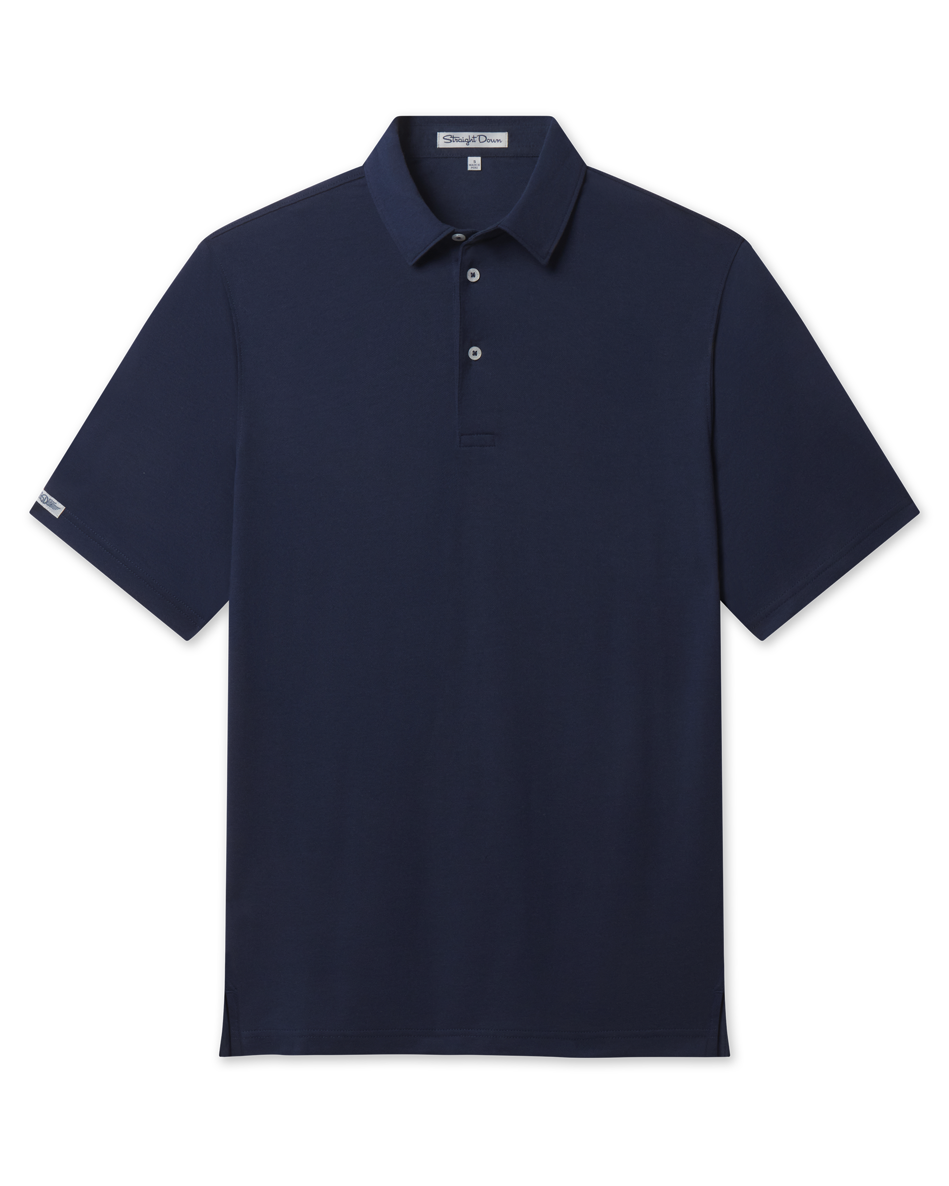 Oxford Polo in New Indigo, front flat lay product view