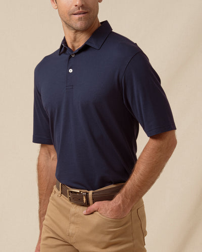 Oxford Polo in New Indigo, men's front model view