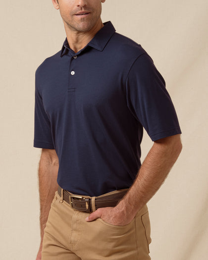 Oxford Polo in New Indigo, men's front model view