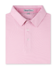 Folded Oxford Polo in punch pink with two-button placket and classic collar