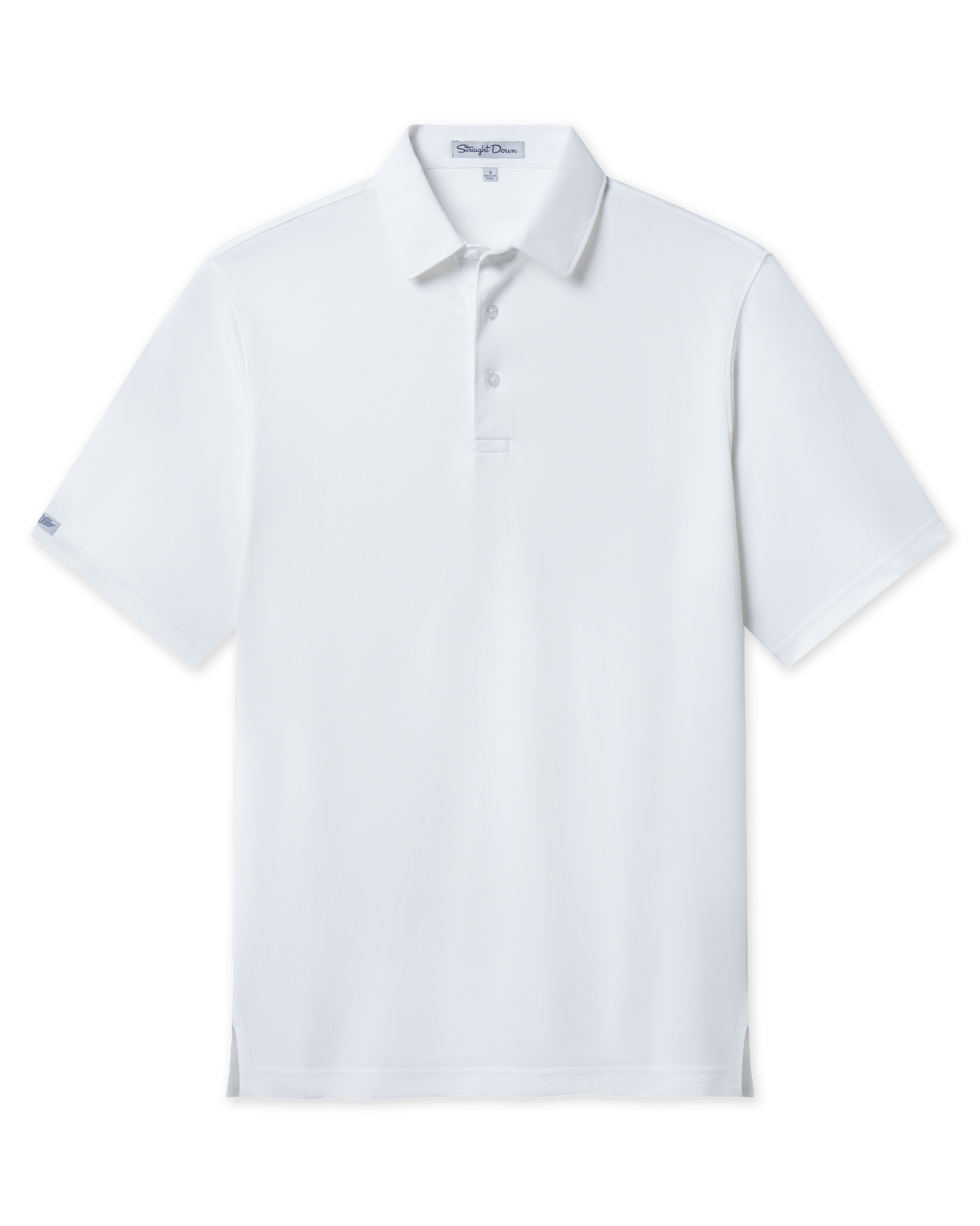 Oxford Polo in White, front flat lay product view