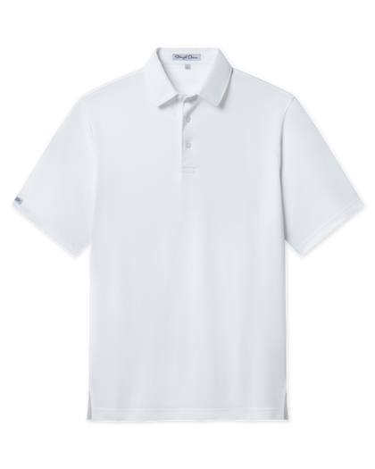 Oxford Polo in White, front flat lay product view