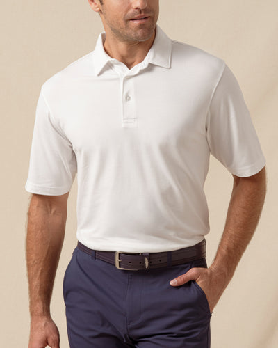 Oxford Polo in White, men's front model view