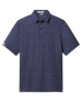 Star Struck Polo in New Indigo with allover red and white star print, front flat lay