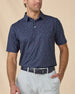 Star Struck Polo in New Indigo, front model view with light gray shorts