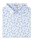 Independence Day Polo in New Indigo with patriotic allover print, folded view
