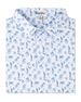 Independence Day Polo in New Indigo with patriotic allover print, folded view