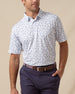 Independence Day Polo in New Indigo with patriotic allover Americana print, front model view