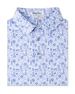 Waterman Polo in Tidal Blue featuring an allover island-inspired tile print, folded view
