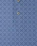 Close-up of the Sarasota Polo in Moonlight highlighting the geometric pattern, buttons, and placket stitching.