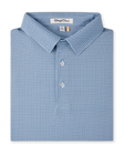 F-16 Polo in Nantucket with blue geometric aircraft-inspired print, folded view