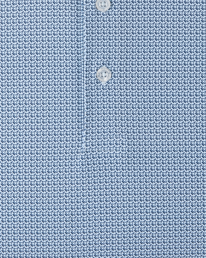 F-16 Polo in Nantucket with blue geometric aircraft-inspired print detail