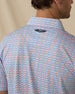 Kona Palms Polo in Cobalt blue, back logo detail close-up