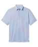 Kona Palms Polo in Cobalt with blue and pink palm tree print, front view