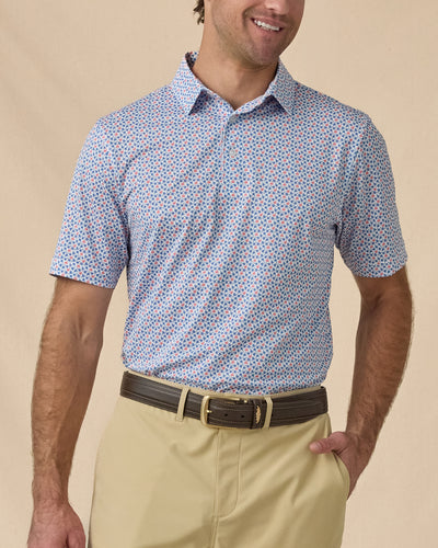 Men’s Kona Palms Polo in Cobalt blue, front model view