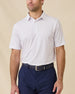 Model wearing the Brookhurst Polo in Punch Pink, front view
